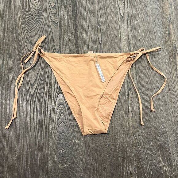 NWT Skims Recycled Swim Low Rise Tie Bikini Bottom Dipped Front Ochre Size 4X - Picture 1 of 4